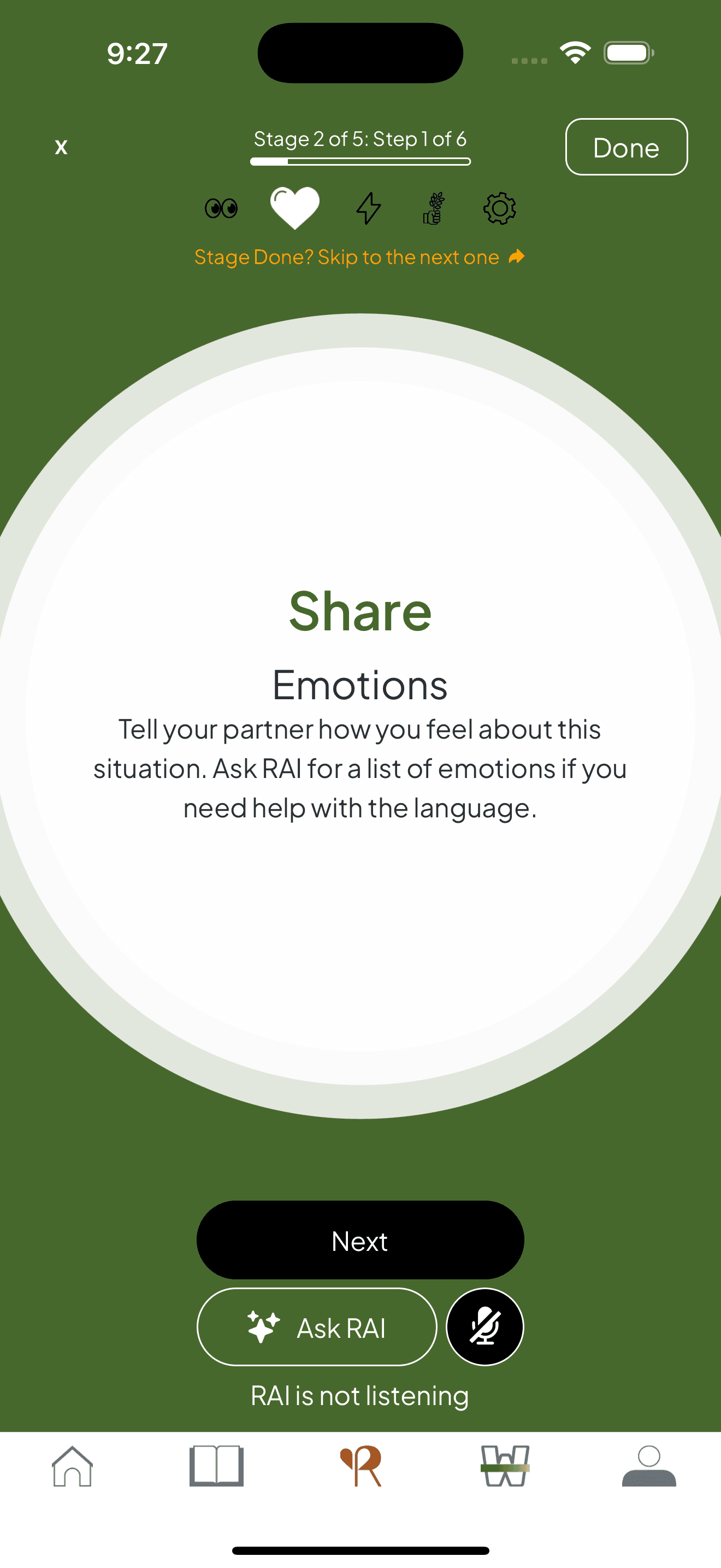 Identifying and sharing emotions during conflict resolution