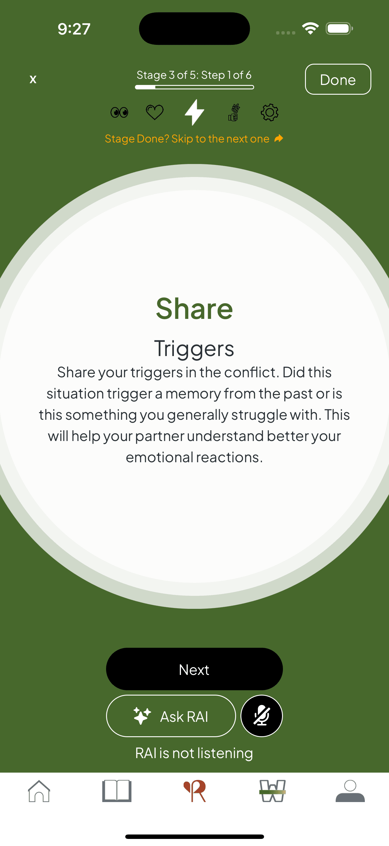 Identifying relationship triggers in a couples Repair Session